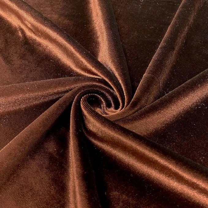 3Y Brown Tunic Fabric Velvet Dressmaking Crafted Material Sewing Solid Fabric - Image 1 of 1