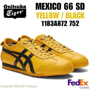 Onitsuka Tiger MEXICO 66 SD JAUNE/NOIR 1183A872 752 UNISEXE NEUF JPN F/S
