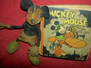 Extremely RARE, 1930s signed, Dean's Rag Co. Mickey Mouse doll figure toy & book - Picture 1 of 14