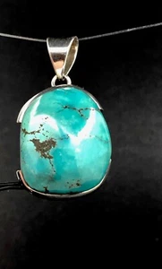 COLGANTE TURQUESA GENUINO PLATA DE LEY 925 ¡ENVÍO RÁPIDO GRATIS!!! - Imagen 1 de 12