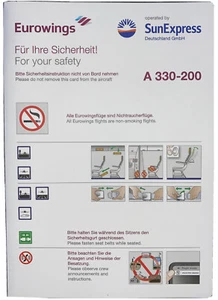 EUROWINGS OP BY SUNEXPRESS A330-200 Safety Card OC SXD 06101 15/09 - Foto 1 di 3