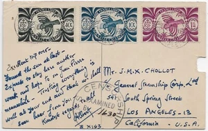 Noumea, New Caledonia to Los Ang., CA 1943 U.S. Censor w/Censor Cut Out (C5543) - Picture 1 of 2
