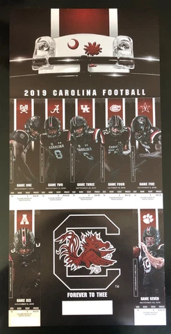 2019 South Carolina Gamecocks Football Collectible Ticket Stub - Any Home Game Cover