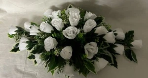 Top table Arrangement Decoration Artificial Wedding Flowers All White roses Gyp - Picture 1 of 24