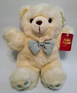 Peluche peluche orsacchiotto Walmart vintage bianco con fiocco blu cravatta piedi 12" - Foto 1 di 4