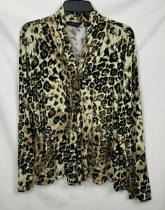 Investments Oberteil braun/schwarz bunt Animal Print Pullover V-Ausschnitt Langarm Gr. XL - Bild 1 von 7