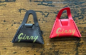 2 Vintage Ginny Doll Vinyl Purses Red and Brown EUC - Picture 1 of 3