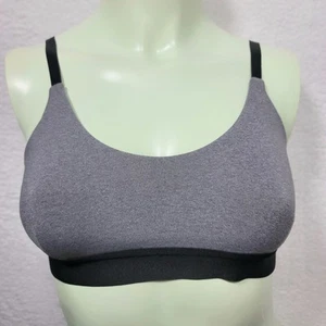 Bombshell Sportswear Adjustable Strap Sports Bra Gray/Black Size Small - Picture 1 of 9