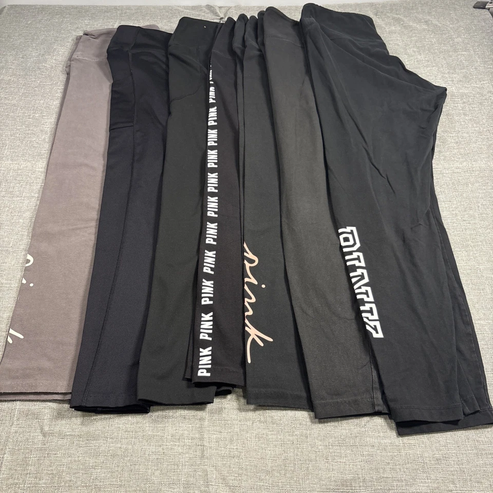 Pink From Victoria Secret 7 Pairs of Leggings Size XL -Lot  Of 7 Excellent Shape - Image 1 of 4