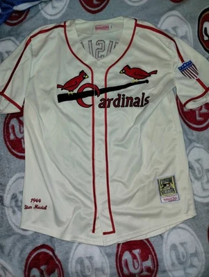 Vintage 1944 Stan Musial Mitchell and Ness St. Louis Cardinals Baseball Jersey L - Image 1 of 4