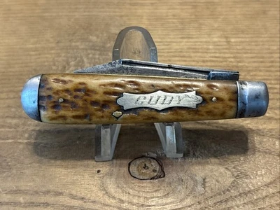 复古 CAMILLUS CUDY 2 刀片骨 1930 年代 Jack 折叠口袋刀 — 第 1/4 张图片