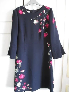 HOBBS NAVY MIX FLORAL DRESS SIZE 14 - Picture 1 of 5