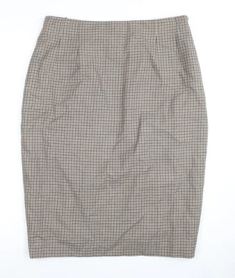 Falda midi a cuadros marrón Aquascutum para mujer talla 16 Foto 1 de 4