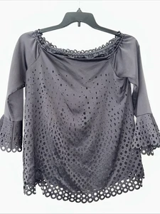 banana republic blouse M Gray - Picture 1 of 17