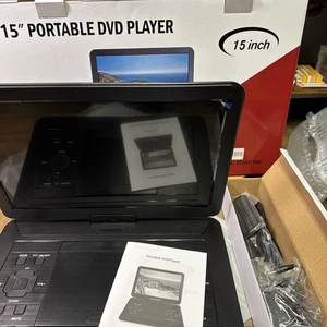 15" INCH SWIVEL SCREEN PORTABLE DVD PLAYER BLACK MODEL # PDVD1506 - Picture 1 of 15