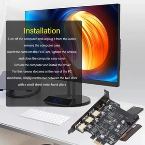 PCIe To USB 3.2 Gen 2 Card 20Gbps 3 USB Type A 2 USB Type C 5 Port PCI Expre Fit - Bild 1 von 24