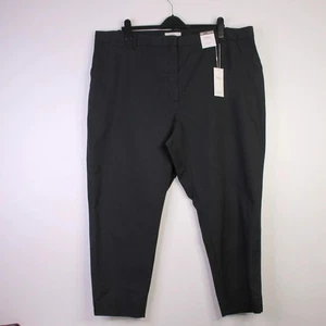 M&S Women’s Black Chino Trousers Size 24 Regular NWT Smart Casual Cotton Blend - Picture 1 of 8