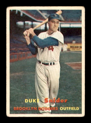 1957 Topps #170 Duke Snider (en muy buena condición) centrado ~ GFCC Foto 1 de 3
