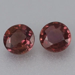 Par 2 piezas/0,49 quilates 3,7 mm redondo natural térmico púrpura zafiro rosa Songea, Tanza - Imagen 1 de 4