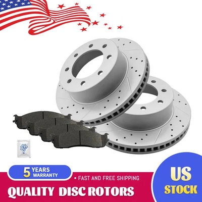 Rotores de disco de freno delanteros y pastillas de freno para Dodge Ram 1500 2500 3500 4000 2006-2008 Foto 1 de 4