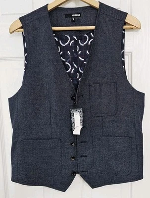 Chaleco Azul Murano Para Hombres 6 Botones Chaleco Parche Bolsillo Talla M Negocios Informal Foto 1 de 4