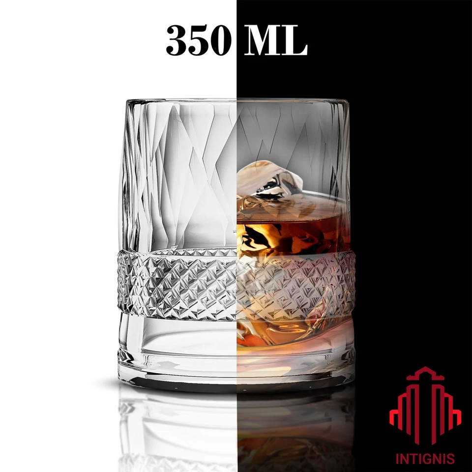 INTIGNIS® Whisky Glass Gift Set Xmas Present Gift Box Drinkware Juice Cocktail Whiskey Gla