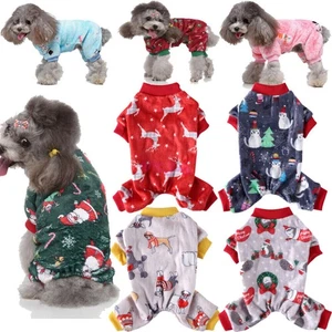 Soft Fleece Dog Clothes Winter Pet Jumpsuit Pajamas Four Legs Warm Puppy Coat - Picture 1 of 51