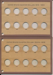 Tablero de monedas Wayte Raymond No. Cuarto de dólar estadounidense 370 aC 1919-1930 - Imagen 1 de 4