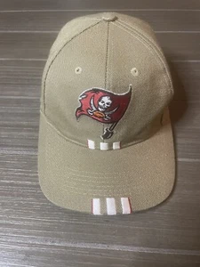 Tampa Bay Buccaneers Hat Cap Fitted 7 1/4 Adidas Pro Line Tan 20 Percent Wool - Picture 1 of 7