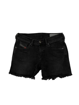 Shorts jeans Diesel extravagante corte 08701 preto feminino tamanho 26x4 bom estado  - Imagem 1 de 4