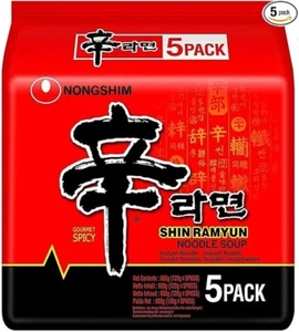 Nong Shim SHIN Ramyun Spicy Ramen Noodles 120g (5 Packs) HALAL - Picture 1 of 1