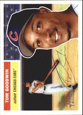 2005 Topps Heritage White Backs Chicago Cubs Baseball Card #128 Tom Goodwin