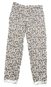Known Supply Pants Women Medium Flower Smile Brown Pull On 100% Organic Cotton - Picture 1 of 10