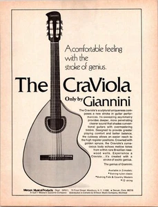 VINTAGE 1974 GIANNINI CRAVIOLA GUITARS PRINT AD - Bild 1 von 1