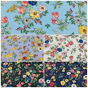 Floral Printed Rayon Viscose Poplin dress Fabric 150 cm MA1255 Mtex - Picture 1 of 46