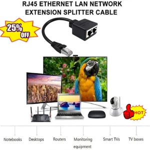 RJ45 LAN Ethernet Netzwerk Verteiler Splitter Cat7 1 Zu 2 Port Adapterkabel HOT - Picture 1 of 11