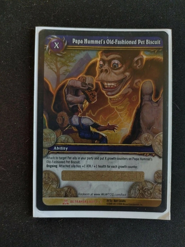 WoW Tcg Loot Card Papa Hummel`s Old-Fashioned Pet Biscuit - Code unbenutzt - Bild 1 von 1