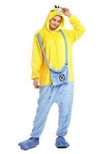 Kids Adults Minions Onesie Kigurumi Pajamas Costume Party Book Week - Picture 1 of 3