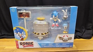 Sonic The Hedgehog Jakks Pacific 2023 livello diorama trasparente playset Pocky Flicky - Foto 1 di 5