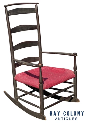 19TH C ANTIQUE SHAKER MOUNT LEBANON #6 MUSHROOM CAP ARM CHAIR / ROCKER Cover