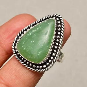 Serpentine Gemstone 925 Sterling Silver Handmade Jewelry Ring Size 8.5 - Picture 1 of 6
