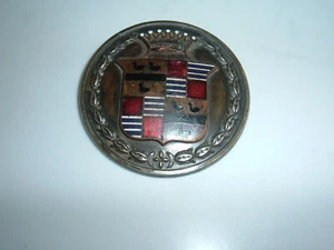 Vintage 1920-25 Cadillac Round Radiator Emblem Enamel Badge - Foto 1 di 3