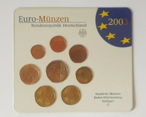 Alemania Deutschland Euro 8 Monedas Set 2003 F Stuttgart UNC Nuevo Envío Gratis Oferta - Imagen 1 de 6