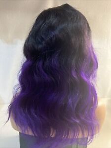 purple lace front wig human hair