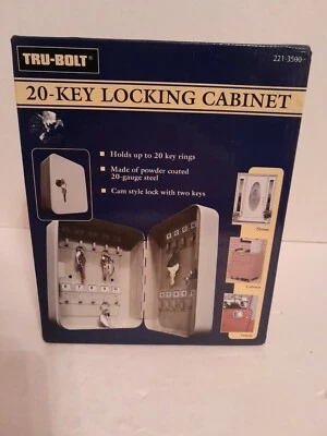 Tru-Bolt 20 Key Locking Cabinet W Two Lock Keys 20 Key Rings - Image 1 of 4