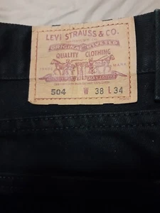 Black Denim Jeans: Levi Strauss & Co. 504,  Near new condition W38 x L35 - Picture 1 of 3