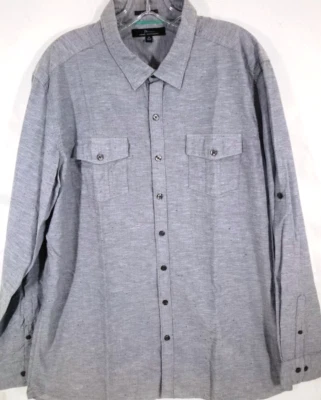 Marc Anthony-Camisa de hombre manga larga con botones-XL extra grande delgada-gris-casual Foto 1 de 4