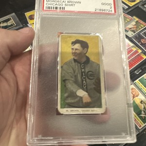 1910 T206 Mordecai Brown Tolstoi PSA 2 Chicago on shirt Cubs 3 Finger 2xWSC Rare