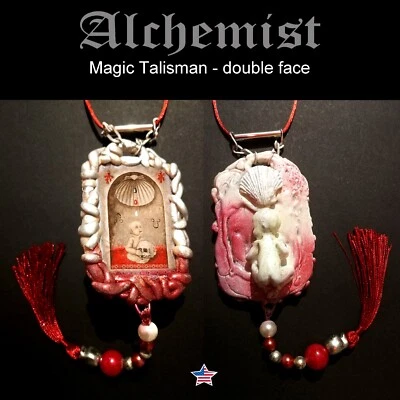 Talismán mágico colgante amuleto recién nacido bruja joyería alquimia símbolo calavera concha Foto 1 de 4