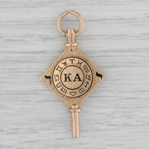 Kappa Alpha Society Watch Fob Vintage Fraternity 10k Gold Enamel - Picture 1 of 5